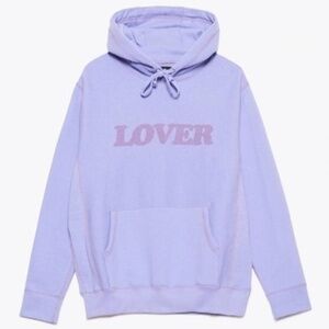 Bianca Chandon Lover Hoodie Cropped in Lavender sz XL